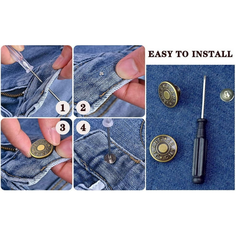 Jean Button Replacement Sewing Repair Service Materials 