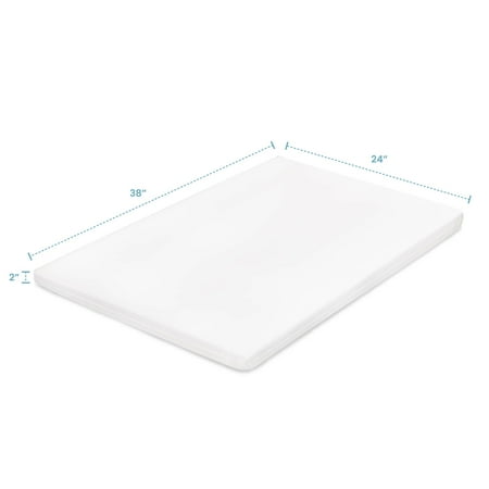 LA Baby 2" Waterproof Mini/Portable Crib Mattress Pad with Easy to Clean Cover, For Non-Full Size Cribs Only