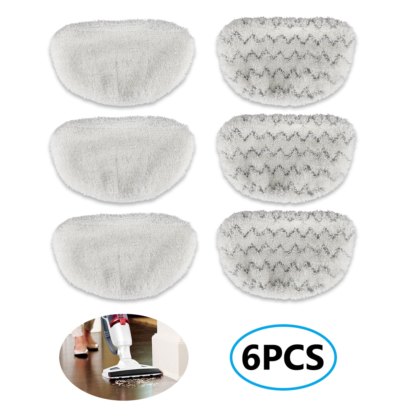 EEEKit 6PCS Microfiber Steam Mop Pads,Washable Mopping Refill Pad