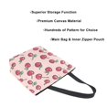 thumbnail image 3 of FORMRS Womens Canvas Tote Bag with Zipper Inner Pocket Shoulder Handbag, Cherries Pattern, 3 of 7