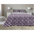 thumbnail image 1 of Chevron Comforter & Sham Bedding Set, Zig Zag Arrows Geometric Symmetric Pattern Retro Old Design, 3 pcs Duvet Set Microfiber Filling Quilt, 5 Sizes, Purple White Black, by Ambesonne, 1 of 4