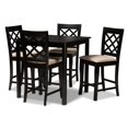 thumbnail image 1 of Baxton Studio Alora Ensemble de Pub 5 Pcs en Bois Espresso Rembourré, 1 of 8