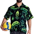 thumbnail image 4 of Alien Men's Short Sleeve Printed Button Down Hawaiian Beach Shirts, 4 of 6