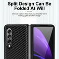 thumbnail image 3 of SaniMore Case for Samsung Galaxy Z Fold 4 7.6" 2022, Carbon Fibre PU Leather Splicing Back Slim Shcokproof Anti-scratch 360°All-around Protective Drop Resistant Case for Galaxy Z Fold 4,Gold, 3 of 6