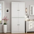 thumbnail image 6 of Palace Imports 100% Solid Wood 32" Bathroom Cabinet with Solid Doors and Adjustable Shelves, White, 6 of 8