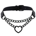 thumbnail image 1 of Collar de cadena con forma de corazón estilo Harajuku, estilo europeo y americano, de piel sintética, estilo cadena de clavícula, 1 of 1