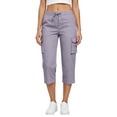 thumbnail image 2 of HKYNLAG Womens Capris with Pockets Petite Pull On Casual Cargo Pants Dressy Lightweight Ladies Baggy Cropped Pants for Hiking Light Purple XL, 2 of 5