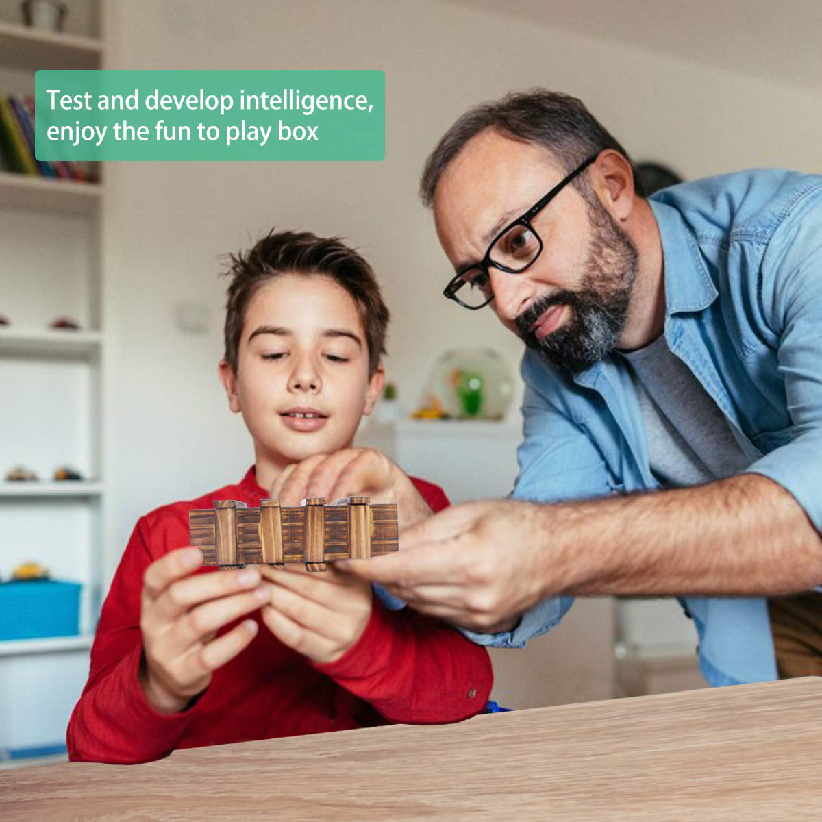 Magic Wooden Box Puzzle Box Secret Compartment Brain Teaser Box for Adults 