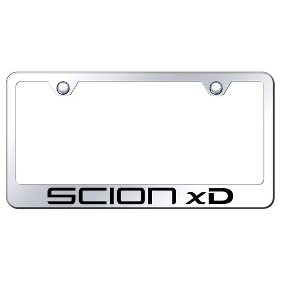 Toyota Scion xD Laser Etched Logo Stainless Steel License Plate Frame (Chrome)