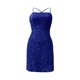 thumbnail image 3 of Gibobby Vestidos de fiesta cortos Vestido de terciopelo de color liso para mujer con cuentas y lentejuelas, escote bajo, bodycon, longitud corta(BU1,XL), 3 of 4
