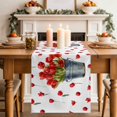 thumbnail image 4 of Red Tulip Flowers Cotton Linen Table Runner for Dining Kitchen, Spring Floral Vintage Drum Rustic Wedding Outdoor Party Tablerunners Decoration, Dresser Scarf Coffee Tablecloth Runners 13x60 Inches, 4 of 9