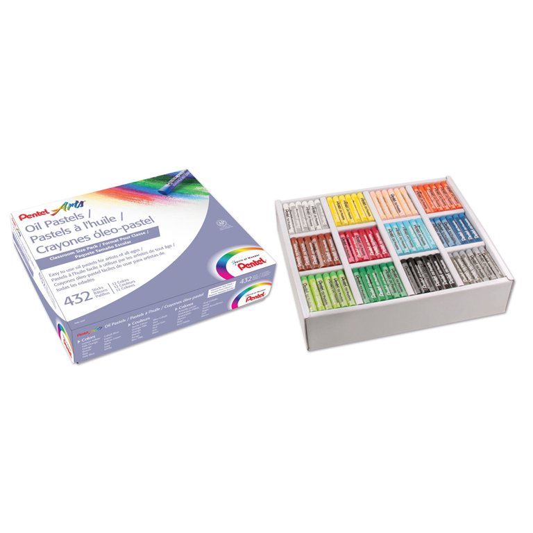 Pentel, Oil Pastel Class Pack, 432 ct, 12 Colors for Art - Walmart.com