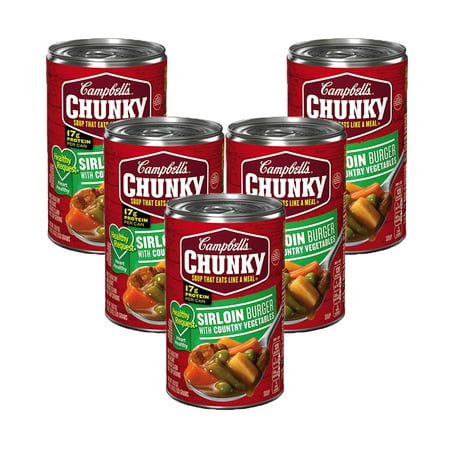 (5 Pack) Campbell's Chunky Healthy Request Sirloin Burger with Country Vegetables Soup, 18.8 (Best Vegetable Barley Soup)