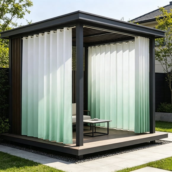 EQWLJWE Curtains Blackout,Waterproof Singles Panel Outdoor Curtains Suitable for Patios Thickened Designs Protects Privacys and Weatherproofs Comes with Hanging Rings Porch and Pergola