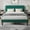Green, variant on Taomika, Twin Size Upholstered Platform Bed Frame with Adjustable Headboard-Pink