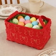 thumbnail image 4 of Red Velvet Storage Baskets, Laundry Baskets With Handles With Breathable Fabric, Soft Yet Sturdy, Foldable For Bedroom, Living Room, And Nursery, 4 of 8