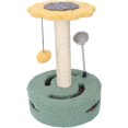 thumbnail image 1 of GFDYREE Durable Materials Cat Scratching Post, Multifunctional Design, Reinforced Base, Anxiety Reduction Bell, Adorable Appearance for Climbing Jumping (Yellow), 1 of 7