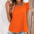 thumbnail image 4 of Wlynlyn Women's Tank Top Ruffle Cap Sleeve Summer Tops Crewneck Casual Flowy Basic Tanks Shirts, 4 of 5