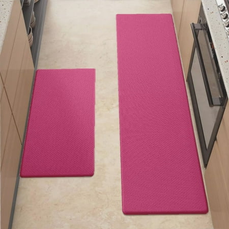 

Anti Fatigue Kitchen Mat Fuchsia Rose Kitchen Rugs Non Slip Cushioned Standing Mat for Sink Floor Laundry Office Desk Plus 17.3 x 47.2