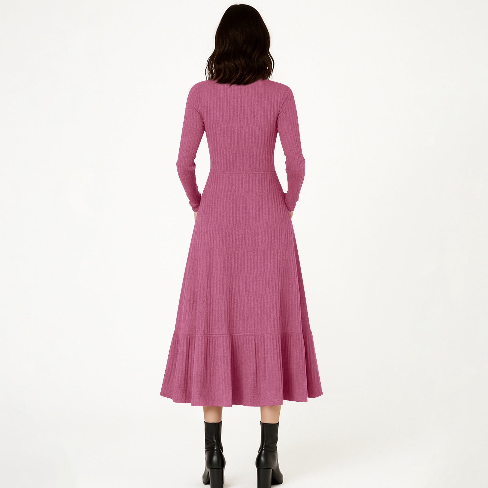 open lace back dress Aston Bow Front Maxi Sweater Dress in Pinkish Petal  Bump Friendly & Inclusive Sizing (XS-3XL) Large