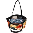 thumbnail image 5 of Thanksgiving Canvas Leather Mix Hand-held Bag Twill Sponge Jeanette 30x10.5x39cm/11.8x4.1x15.4in, 5 of 5
