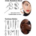 thumbnail image 3 of 20 piezas de pendientes colgantes de acero inoxidable para hombre y mujer., 3 of 5