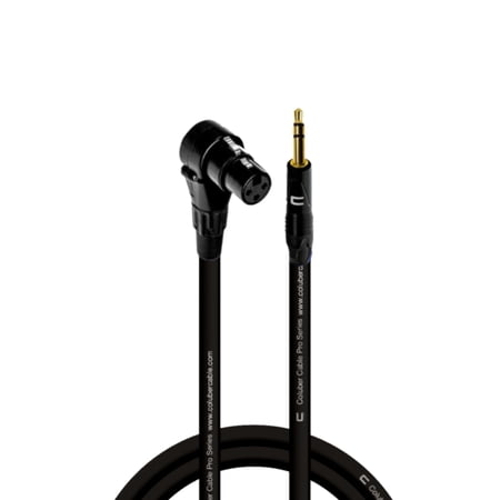 Coluber Cable Right Angle XLR Female to 3.5 TRS Male Pro Microphone Connector