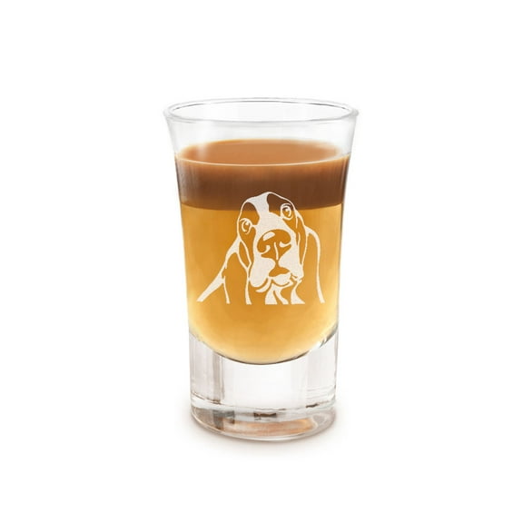 WIRESTER Basset Hound Dog 1.5oz Shot Glass for Beer Wine Whiskey Vodka