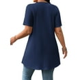 thumbnail image 2 of LANREMON Women Plus Tops Summer Short Sleeves Tunic Tops for Women Casual Crew Neck Blouses Loose Oversized T Shirts 4XL, 2 of 8