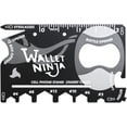 thumbnail image 1 of Tarjeta multiherramienta Wallet Ninja – Multiherramienta para tarjetas de crédito 18 en 1 (abrebotellas, abrelatas, destornilladores, soporte para teléfono y más) – Negro, 1 of 5