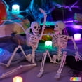 thumbnail image 4 of Joyfy 2 Pcs Halloween Skeleton Decorations,16 inch Poseable Skeleton with Movable Joints for Halloween Indoor Outdoor,Haunted House Accessories,White, 4 of 8