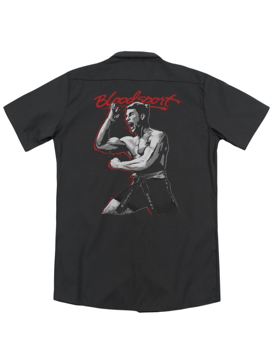 Bloodsport Movie Intense Sublimation Black Back Licensed Adult T-Shirt