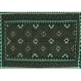 thumbnail image 1 of Ahgly Company Machine Washable Indoor Rectangle Oriental Turquoise Blue Traditional Area Rugs, 8' x 12', 1 of 4