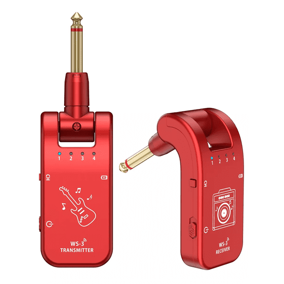 Sistema Inalámbrico De Micrófono Transmisor&receptor Rojo