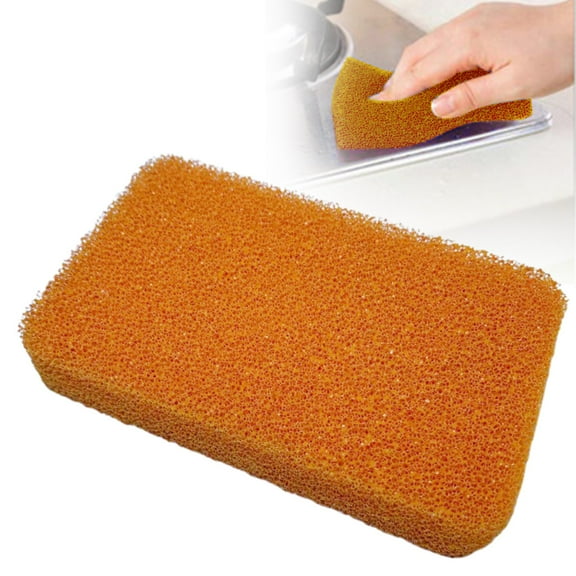 Silicone Cleaning Sponge for Kitchen, Non-Scratch Dishwashing Scrubber for Pots and Pans, Reusable for Stubborn Stains, Heat Resistant Up To 446°F, Orange, By Kingtowag