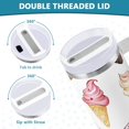 thumbnail image 3 of Yayeee 40oz Stainless Steel Tumbler with Straw and Handle Double-Wall Insulated Travel Water Bottle, Ice Cream Pattern, 3 of 8