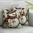 thumbnail image 3 of COMIO  Merry Christmas Snowman Let It Snow Throw Pillow Covers, Xmas Tree Winter Holiday Cushion Case Decoration for Sofa Couch, 3 of 5