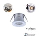 thumbnail image 1 of Juego de 4 mini focos LED empotrables, 3 W, luz blanca fría Blanco, 1 of 1