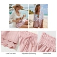 thumbnail image 5 of JYLFC Womens Shorts Summer Casual Loose Elastic Waist Drawstring Lace Boho Beach Cover Up Shorts, Pink 2XL, 5 of 7