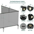thumbnail image 2 of 6'x54' Outdoor Privacy Fence with Iron Poles Ground Spikes Dog Garden Privacy Metal Fence Backyard Patio Yard Barrier Border Divider Light Grey, 2 of 5