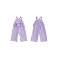 thumbnail image 2 of BemeyourBBs Toddler Baby Girls Striped Overall Romper Cute Infant Baby Girl Summer Clothes Stripe Print Sleeveless Ruffled Wide Legs Long Pants One Piece Jumpsuit, 2 of 9