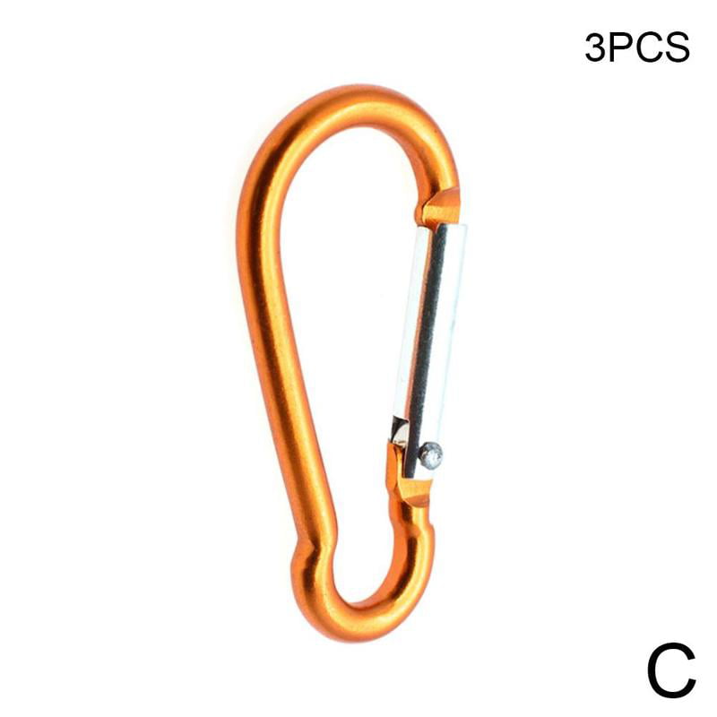 Karabinerhaken mit Schlüsselring in blau orange pink camping 4,5 bis 5,5 cm groß 