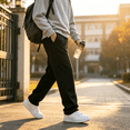 thumbnail image 4 of lcziwo Boys Baggy Sweatpants Elastic Waist Side Pockets Straight Wide Leg Sweat Pants Lightweight Fall Clothes, 4 of 11