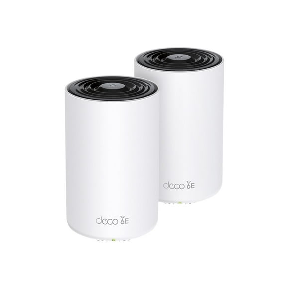 TP-Link Deco XE75 Pro V1 - Wi-Fi system - (2 routers) - up to 5,500 sq.ft - mesh 1GbE, 2.5GbE - Wi-Fi 6E - Wi-Fi 6 - Multi-Band