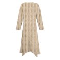 thumbnail image 4 of Long Dress with Sleeves,Summer Casual Dress,Ladies Fashion Printed Long Sleeved Round Neck Casual Irregular Dress, 4 of 5