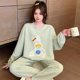 thumbnail image 2 of Pijama cálido de algodón para mujer, conjunto de ropa de estar por casa, Top y pantalones de forro polar suave, manga larga, talla grande, Otoño e Invierno, 2 of 5