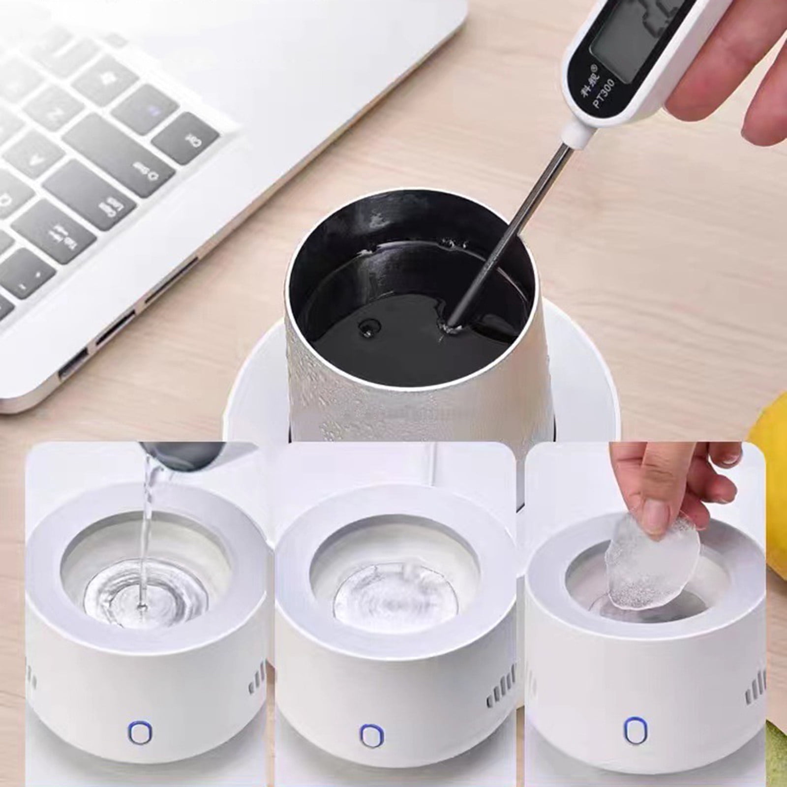 LHWEN Portable Mini Refrigerator Electric Drink Cooler Quick Cup Home Cold Drink Machine Small Appliance Kettle Instant Silent Energy Saving Suitable for Bars Cafes Restaurants Parties Buffets Easy