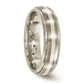 thumbnail image 5 of Diamond2Deal Titanium Brushed & Polished w/Sterling Silver 6mm Men's Band Size 8, 5 of 6