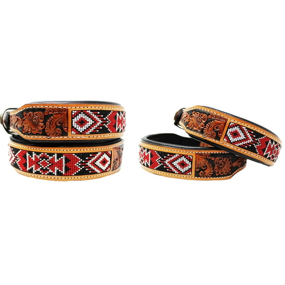 Small 13''- 17'' Dog Puppy Collar Genuine Cow Leather Padded Canine  60150