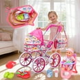 thumbnail image 3 of JoyStone Baby Doll Stroller Set Toys for Girls Toddler, Baby Doll Accessories and 2 Sets Doll Clothes for Realistic Pretend Play, 3 of 9